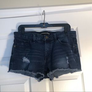Dark wash Express jean shorts